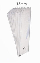 Carica l'immagine nel visualizzatore di Gallery, Set 10 Lame di Ricambio per Cutter Taglierino 18 mm in Acciaio temperato lame da taglio Bricolage Fai da Tè Lame a scatt