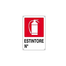 Carica l'immagine nel visualizzatore di Gallery, IRPot - 3 X CARTELLO SEGNALETICO IN PLASTICA " ESTINTORE N°" INDICAZIONI UFFICIO