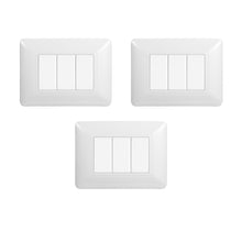 Carica l'immagine nel visualizzatore di Gallery, gloca Set Placche Plastica Compatibili Matix (3 Pezzi Bianco, 3 Posti)