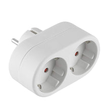 Carica l'immagine nel visualizzatore di Gallery, Electraline 55072 Adattatore 2 Prese Frontali, Spina Tedesca, Multipresa 2 Posti Schuko, Bianco