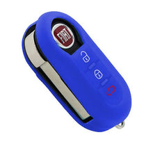 Carica l'immagine nel visualizzatore di Gallery, SALPIE Cover in Silicone per Fiat 500 Punto Panda 500L Lancia Ypsilon Delta musa 3 Bottoni, Car Key Cover Fiat (Blu)
