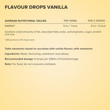 Carica l'immagine nel visualizzatore di Gallery, Flavour Drops sugar-free &amp; vegan 50ml Vanilla - Senza calorie e senza zucchero | Gocce aromatiche vegane per dolcificare