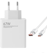 Carica l'immagine nel visualizzatore di Gallery, Caricabatterie 67W per Xiaomi, caricabatterie per rapido Redmi Note 14 13 12,con USB C cavo 1M, adattatore 67W per Xiaom