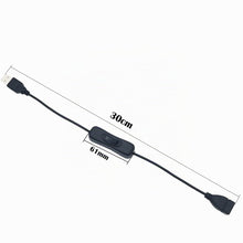 Carica l'immagine nel visualizzatore di Gallery, CESFONJER Cavo USB Con Interruttore On/Off, 4pcs 30cm, Da Maschio a Femmina, Compatibile per Ventilatore, Strisce LED