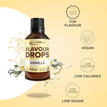 Carica l'immagine nel visualizzatore di Gallery, Flavour Drops sugar-free &amp; vegan 50ml Vanilla - Senza calorie e senza zucchero | Gocce aromatiche vegane per dolcificare
