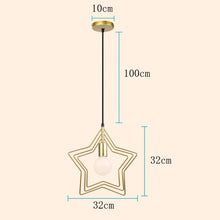 Carica l'immagine nel visualizzatore di Gallery, iDEGU Lampada a Sospensione E27 Plafoniera Design Creativo a Stella Lampada da Soffitto Moderno con 3 stelle Regolabili 