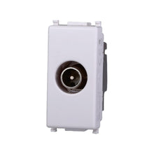 Carica l'immagine nel visualizzatore di Gallery, Elektronova Presa TV Passante Maschio Bianco compatibile Vimar Plana 2253