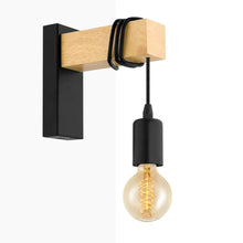 Carica l'immagine nel visualizzatore di Gallery, BARCELONA LED Applique Da Parete RUDER E27 Legno Rustico Vintage