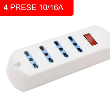 Carica l'immagine nel visualizzatore di Gallery, Poly Pool PP2512 Presa Multipla Ciabatta MULTISIZE Spina Piccola Salvaspazio 10A e 4 Prese Bivalenti Bipasso Grandi con 