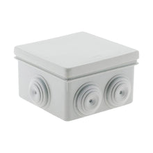 Carica l'immagine nel visualizzatore di Gallery, Zenitech - Set di 3 scatole di derivazione impermeabili, Quadrate, Bianco, Dimensioni di 80 x 80 x 46 mm, IP55