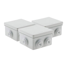 Carica l'immagine nel visualizzatore di Gallery, Zenitech - Set di 3 scatole di derivazione impermeabili, Quadrate, Bianco, Dimensioni di 80 x 80 x 46 mm, IP55