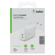 Carica l'immagine nel visualizzatore di Gallery, Belkin Caricabatteria da parete USB Type C PD da 40 W (2 porte USB-C, 20 W per porta, ricarica rapida PD per iPhone 14/1
