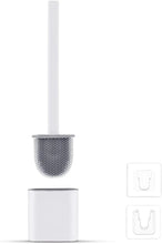 Carica l'immagine nel visualizzatore di Gallery, Ibergrif Scopino Bagno WC Silicone con Supporto, Scopettino WC, Bianco