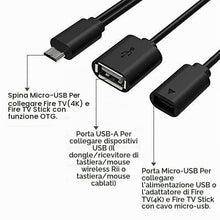 Carica l'immagine nel visualizzatore di Gallery, Rii F1 Micro USB Host OTG Adapter Cable for Firestick and Fire TV 4K