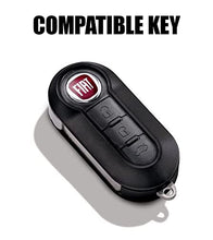 Carica l'immagine nel visualizzatore di Gallery, SALPIE Cover in Silicone per Fiat 500 Punto Panda 500L Lancia Ypsilon Delta musa 3 Bottoni, Car Key Cover Fiat (Blu)