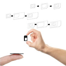 Carica l'immagine nel visualizzatore di Gallery, 5 Pcs Adattatore per Scheda SIM, Kit Adattatore 3-in-1 per Carte SIM, Convertitore di Schede SIM, con Ditale, Adattatore