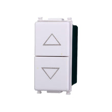 Carica l'immagine nel visualizzatore di Gallery, Elektronova Pulsante doppio saliscendi 1P+1P NO 10 A 250 V compatibile Vimar Plana, bianco, kit 4 pezzi, 1202