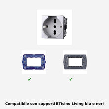 Carica l'immagine nel visualizzatore di Gallery, Presa Schuko 2P+T 16A Colore GRIGIO Compatibile Con Bticino Living International/LIGHT
