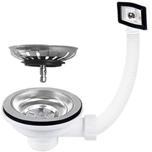 Carica l'immagine nel visualizzatore di Gallery, Piletta 3"1/2 Lavello Inox e Ceramica c/Troppopieno flessibile