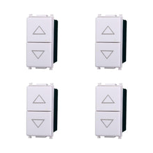 Carica l'immagine nel visualizzatore di Gallery, Elektronova Pulsante doppio saliscendi 1P+1P NO 10 A 250 V compatibile Vimar Plana, bianco, kit 4 pezzi, 1202