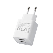 Carica l'immagine nel visualizzatore di Gallery, Caricatore USB da Muro 2 Porte 5V/2A | Presa Europea