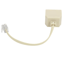 Carica l'immagine nel visualizzatore di Gallery, TECHZOCO Splitter Telefono RJ11 a Doppio Maschio con Cavo 10 cm, Adattatore 6P4C in Plastica, Beige
