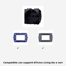 Carica l'immagine nel visualizzatore di Gallery, Presa Schuko 2P+T 16A Colore Nero Compatibile Con Bticino Living International/LIGHT