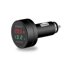 Carica l'immagine nel visualizzatore di Gallery, 1 Pezzi 2 in 1 Voltmetro Digitale Termometro DC 12V 24V, HUAZIZ tensione batteria misuratore di temperatura monitor test