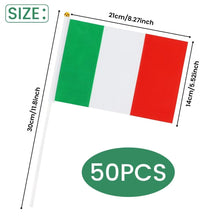 Carica l'immagine nel visualizzatore di Gallery, Bomtop 50 Pezzi Bandiera Italiana, Bandiere Dell'Italia a Manovella, Bandiera Italiana Piccola per Festa Nazionale, Even