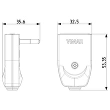Carica l'immagine nel visualizzatore di Gallery, Vimar FP00203.B Spina piccola SICURY 2P+T 10 A 250 V~ 4 pezzi, spinotti orientabili in linea o a squadra, standard itali