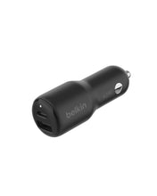 Carica l'immagine nel visualizzatore di Gallery, Belkin BoostCharge Doppio caricabatteria da auto da 42 W con ricarica rapida USB-C PPS da 30 W e porte USB-A da 12 W per
