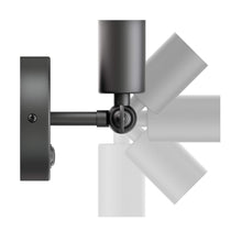 Carica l'immagine nel visualizzatore di Gallery, ledscom.de Lampada da parete FETRO, interruttore, nero opaco, rotonda, 1x E27 max. 60W