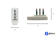 Carica l'immagine nel visualizzatore di Gallery, gloca Set 5 Spine Piatte Salvaspazio 10A Colore Bianco Standard Italiano 250V
