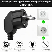 Carica l'immagine nel visualizzatore di Gallery, AXFEE 2 Pezzi Spina Europea, Spina Schuko Angolare, 16A 250V- Nero