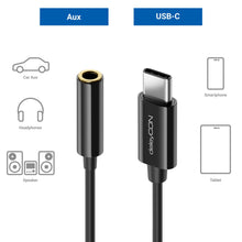 Carica l'immagine nel visualizzatore di Gallery, deleyCON 10cm Adattatore Cuffie USB‑C a Jack 3,5mm AUX - Compatibile con Apple, Samsung, Google, Huawei, Xiaomi, Smartph