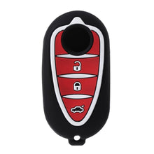 Carica l'immagine nel visualizzatore di Gallery, Cover Chiave compatibile per Alfa Romeo Giulietta Mito – Custodia Telecomando 3 Tasti in Silicone Rosso e Bianco – Gusci