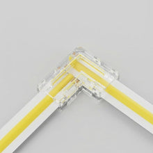 Carica l'immagine nel visualizzatore di Gallery, 10PCS Connettori Striscia LED COB 2 Pin 8 mm, 2PCS Diritti Trasparenti e 9PCS Connettore Angolo a Forma di L Senza Salda