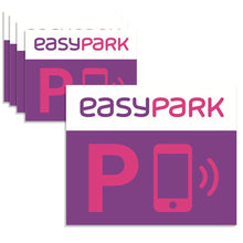 Carica l'immagine nel visualizzatore di Gallery, GXGM 5 Adesivi EasyPark in PVC Compatti e Resistenti Perfetti per Chi Usa l’App di Parcheggio Facili da Applicare su Vet
