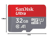 Carica l'immagine nel visualizzatore di Gallery, SanDisk Ultra 32 GB microSDHC Memory Card + SD Adapter with A1 App Performance Up to 120 MB/s, Class 10, U1, SDSQUA4-032