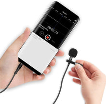 Carica l'immagine nel visualizzatore di Gallery, AGPTEK Z02- Mini Lavaier Microfono Clip a Condensatore Omnidirezionale 3.5mm con 2 Adattatore Esterno Microfono per Smar