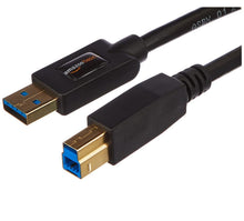 Carica l'immagine nel visualizzatore di Gallery, Amazon Basics - Cavo 3.0 USB-A maschio a USB-B maschio, 1.8 m, Nero