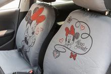 Carica l'immagine nel visualizzatore di Gallery, Tataway Coppia coprisedili anteriori auto Minnie Mouse Topolina poggiatesta grigio rosso airbag compatibile universale p