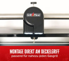 Carica l'immagine nel visualizzatore di Gallery, Grillfürst Universal LED Grill Light - Luce per Griglie BBQ - Luce per Maniglie - Due Teste Luminose orientabili - Luce 