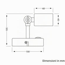 Carica l'immagine nel visualizzatore di Gallery, ledscom.de Lampada da parete FETRO, interruttore, nero opaco, rotonda, 1x E27 max. 60W