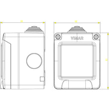 Carica l'immagine nel visualizzatore di Gallery, Vimar 0R14902 Contenitore da parete Serie protetta e stagna IP55, 2 moduli Eikon, Arké e Plana