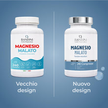 Carica l'immagine nel visualizzatore di Gallery, Bandini® Magnesio Malato – 240 Compresse Alto Dosaggio con 2000 mg per Dose