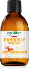 Carica l'immagine nel visualizzatore di Gallery, Equilibra Olio di Mandorle Dolci Puro, Nutriente ed Elasticizzante, 250 ml