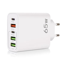 Carica l'immagine nel visualizzatore di Gallery, Caricatore USB C Rapido, 65W 5-Porte Presa USB Caricabatterie USB C Multipla con Caricatore QC 3.0 Carica Cellulare, Spi