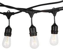 Carica l'immagine nel visualizzatore di Gallery, SQUADO Catena Luminosa E27 Catenaria 10 Portalampade Da 10 Metri, Cavo Nero Prolungabile led Cordoniera Uso Sia Esterno 