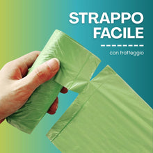 Carica l'immagine nel visualizzatore di Gallery, VIRSUS 1 Rotolo Buste Shopper Verde a Strappo da 1kg Circa 160 Buste Shopper biodegradabili compostabili Misura 24+12x40